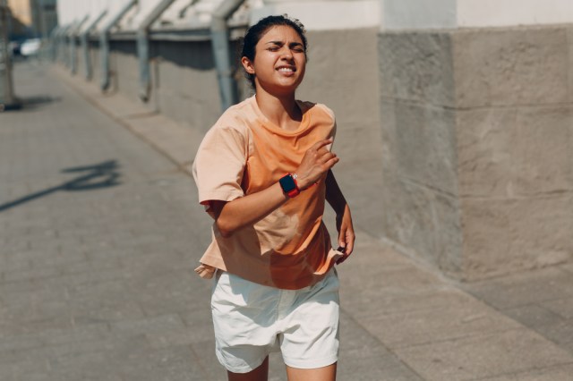 Athlete running in heat