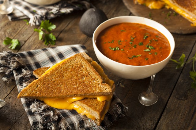 Homemade Grilled Cheese with Tomato Soup for Lunch