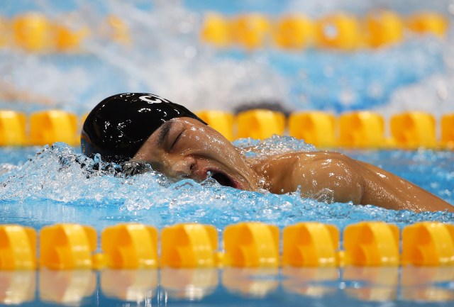 Tao Zheng of China competes in the Men's 50m Freestyle - S6 heat 3 on day 6 of the London 2012 Paralympic Games