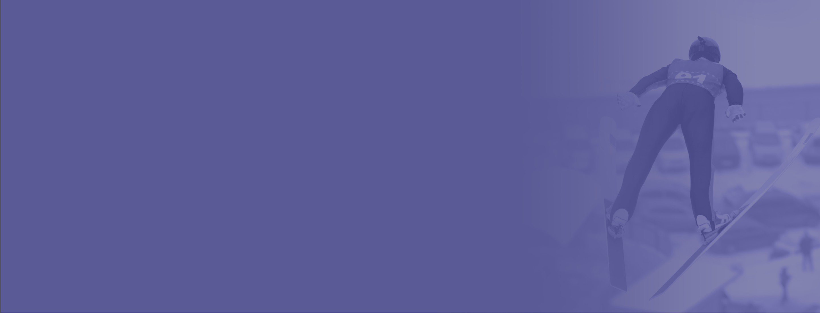 Purple background nordic combined athlete