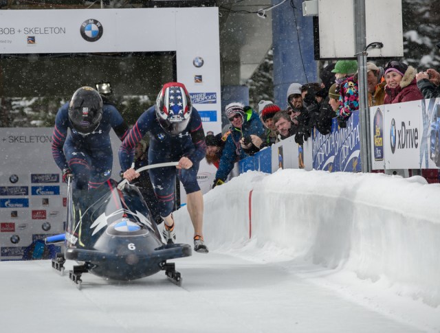 Team USA at the BMW IBSF Women Bobsleigh World Cup in Park City, UT on January 15, 2016